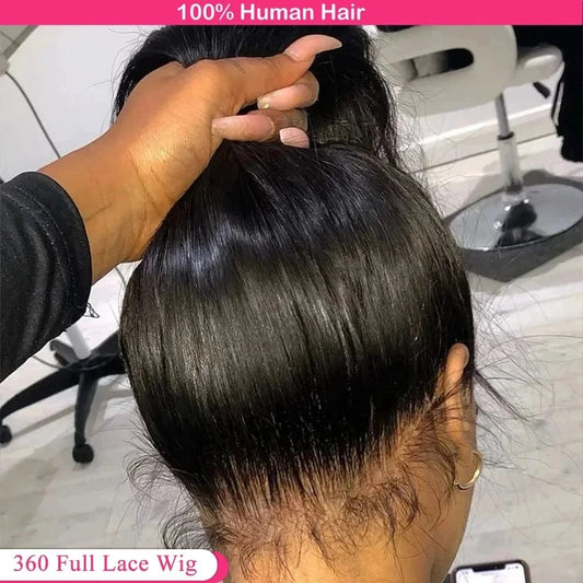 360 Lace Wig / 22inches / 180% HD 360 Full Lace Wig Human Hair Pre plucked HD Lace Wig 13x6 Human Hair Wigs 36 inch Bone Straight Lace Frontal Wig For Women