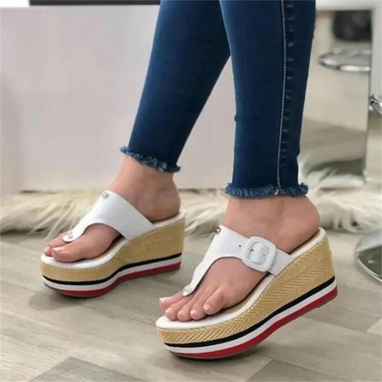 37 / 2 Ladies Shoes Summer Peep Toe Fringe Hem High Heel Wedge Heeled Slippers Bling Platform Slides Holidays Casual Outdoor Sandals