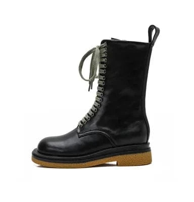 37 / 2  short Women's spring and autumn British style short boots single boots thick-soled mid-tube women's boots