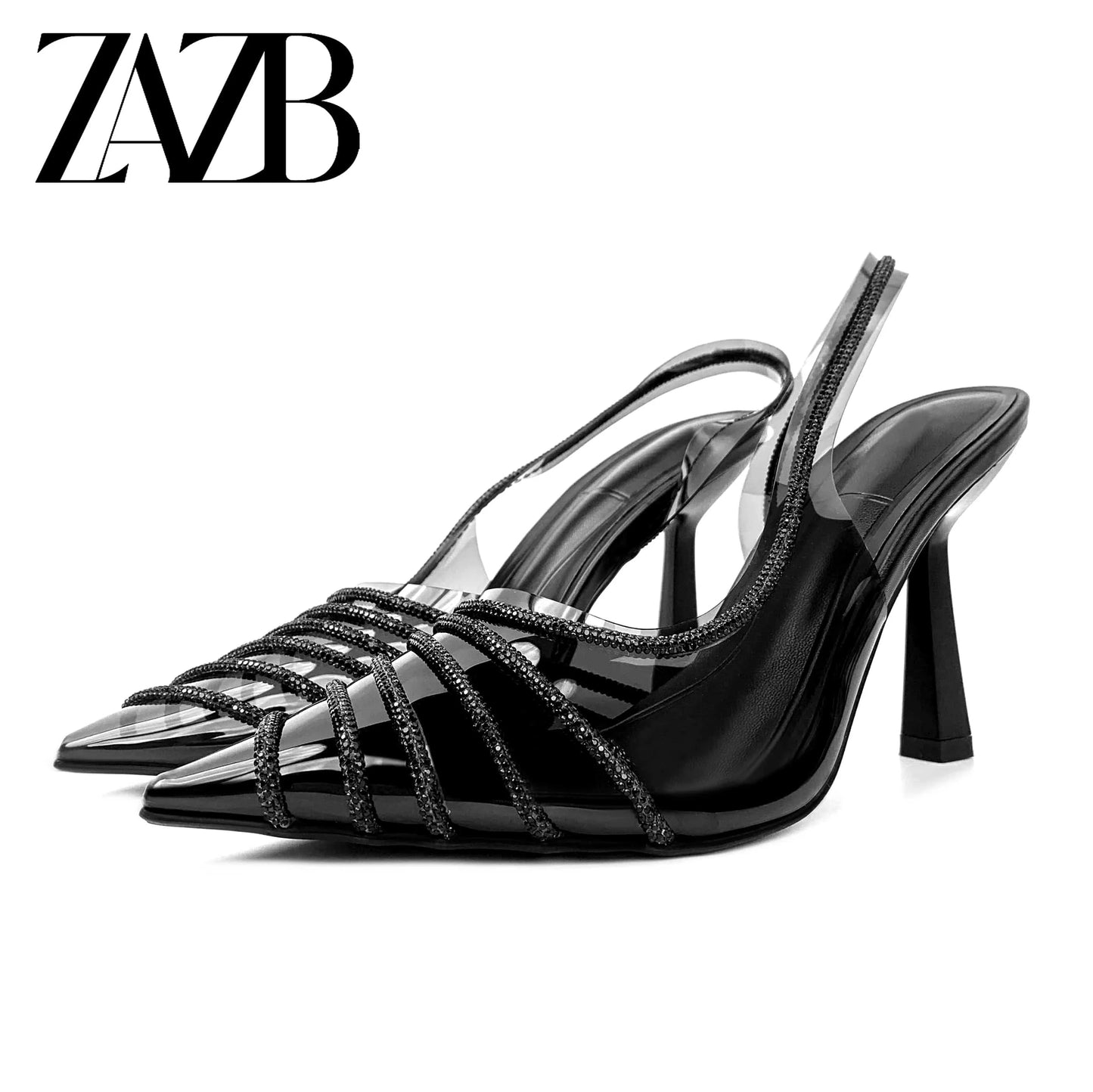 37 / Black Luxury Customized Shiny Designer Sandals Women's and Women's Fashion High Heel Sandals Women's Comfort