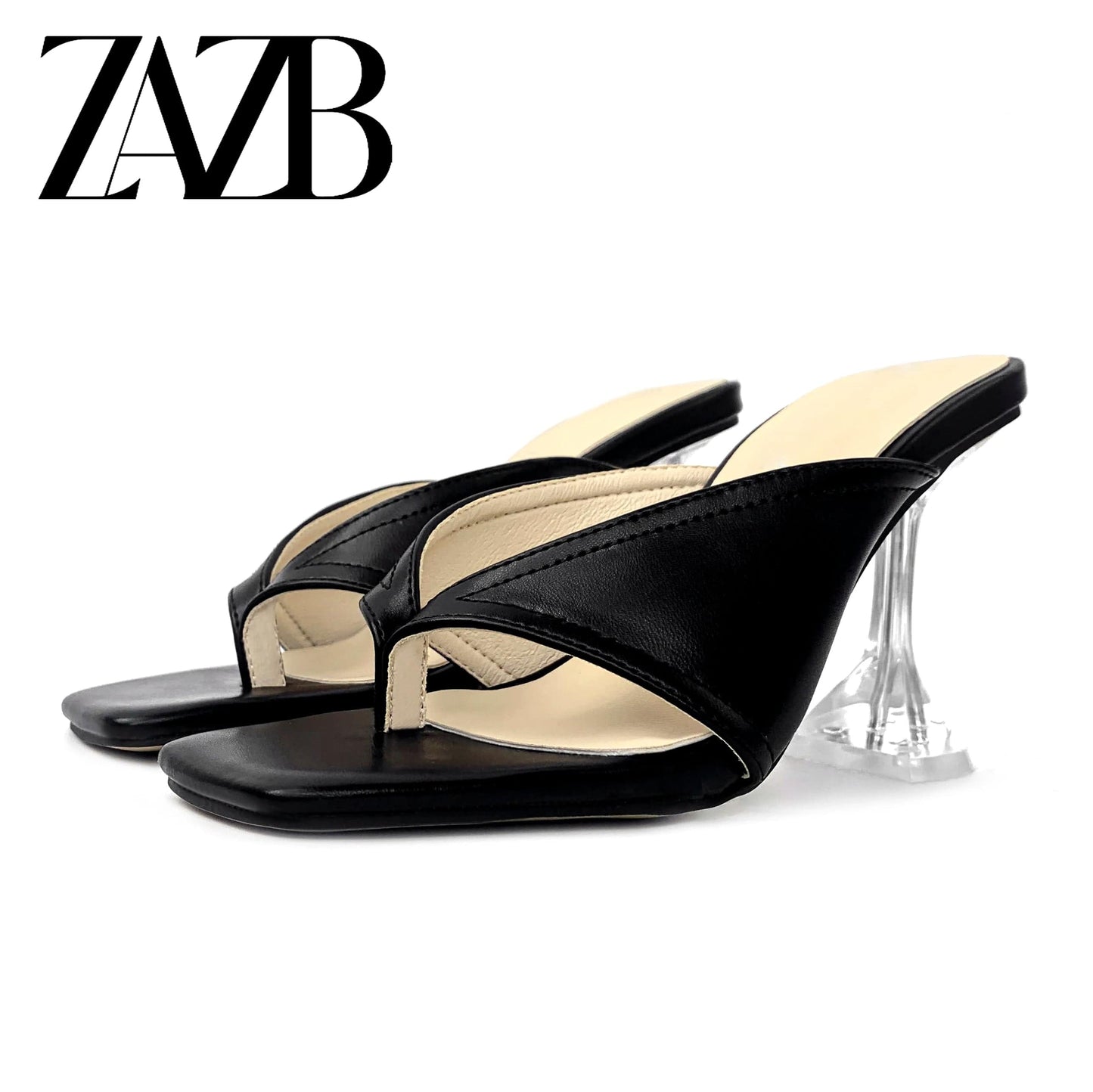 37 / Black new summer wholesale European and American open toe womens shoes clip slippers black womens high heel sandals