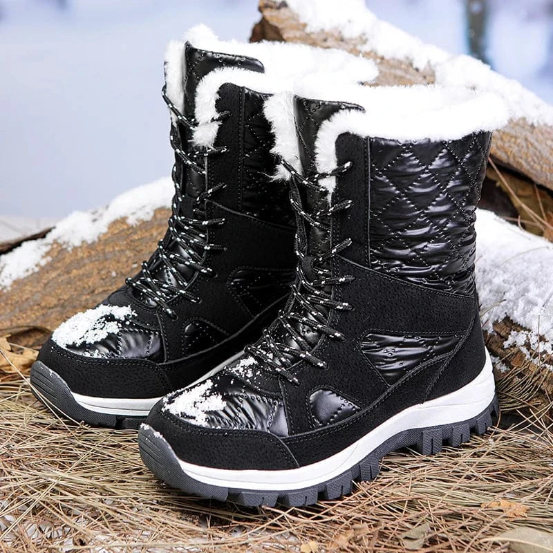 37 / Black womens boots New Winter Short Platform botas Thick Cotton Padded Shoes Womens winter casual Shoes Snow Boots