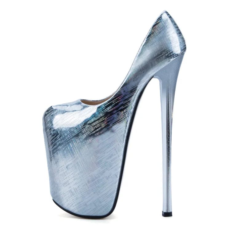 37 / silver New Style 22 CM Sexy Nightclub Super High Heels Rainbow Big Size Platform Shoes Female Pumps Women Shoes