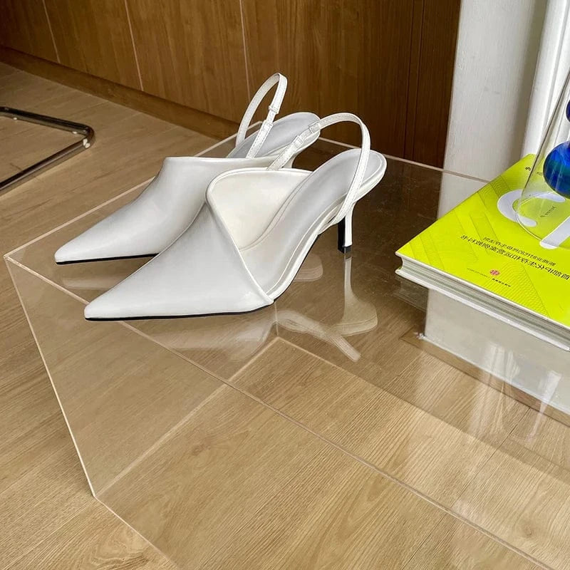 37 / White Silver black wine red fluorescent yellow white spring and summer 2023 new fashion pointed high heel sandals