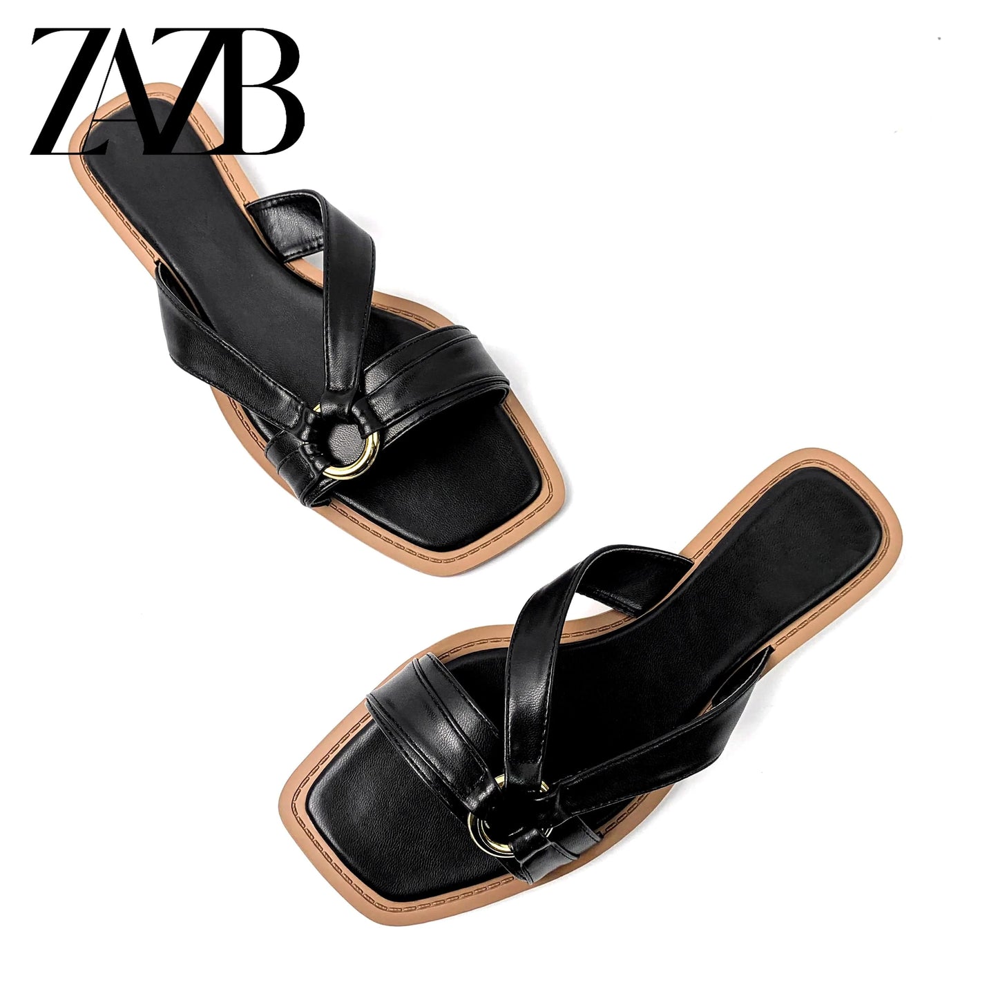 38 / Black Custom solid color square designer shoes sandals for women and ladies slipper shoes luxury sandy beach  femmes fashion