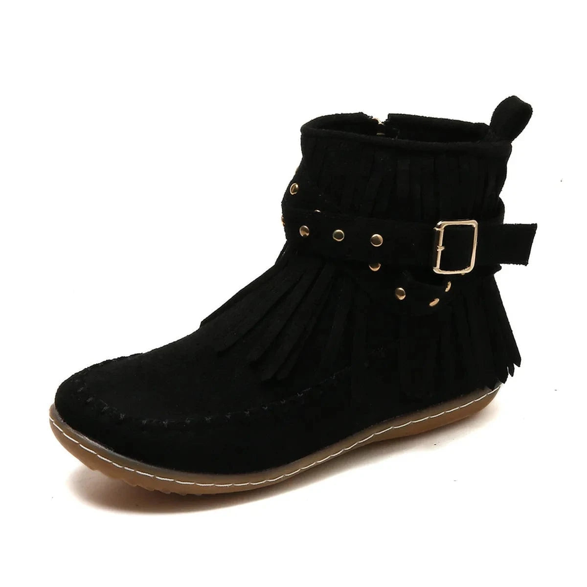 38 / Black Oversized Hot Selling Women's Suede Boots Low Round Head Solid Flat Heel Women's Short Boots boots women shoes