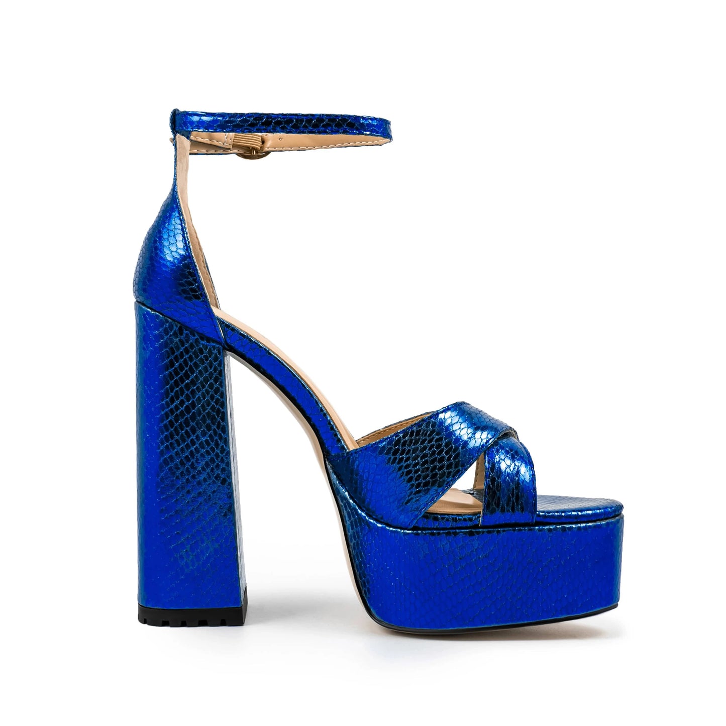 38 / Blue Ubililia Women Sandals Peep Toe Heels Party Shoes Female Large Size 14CM high Heels Fashion Summer Shoes platform heels sandals