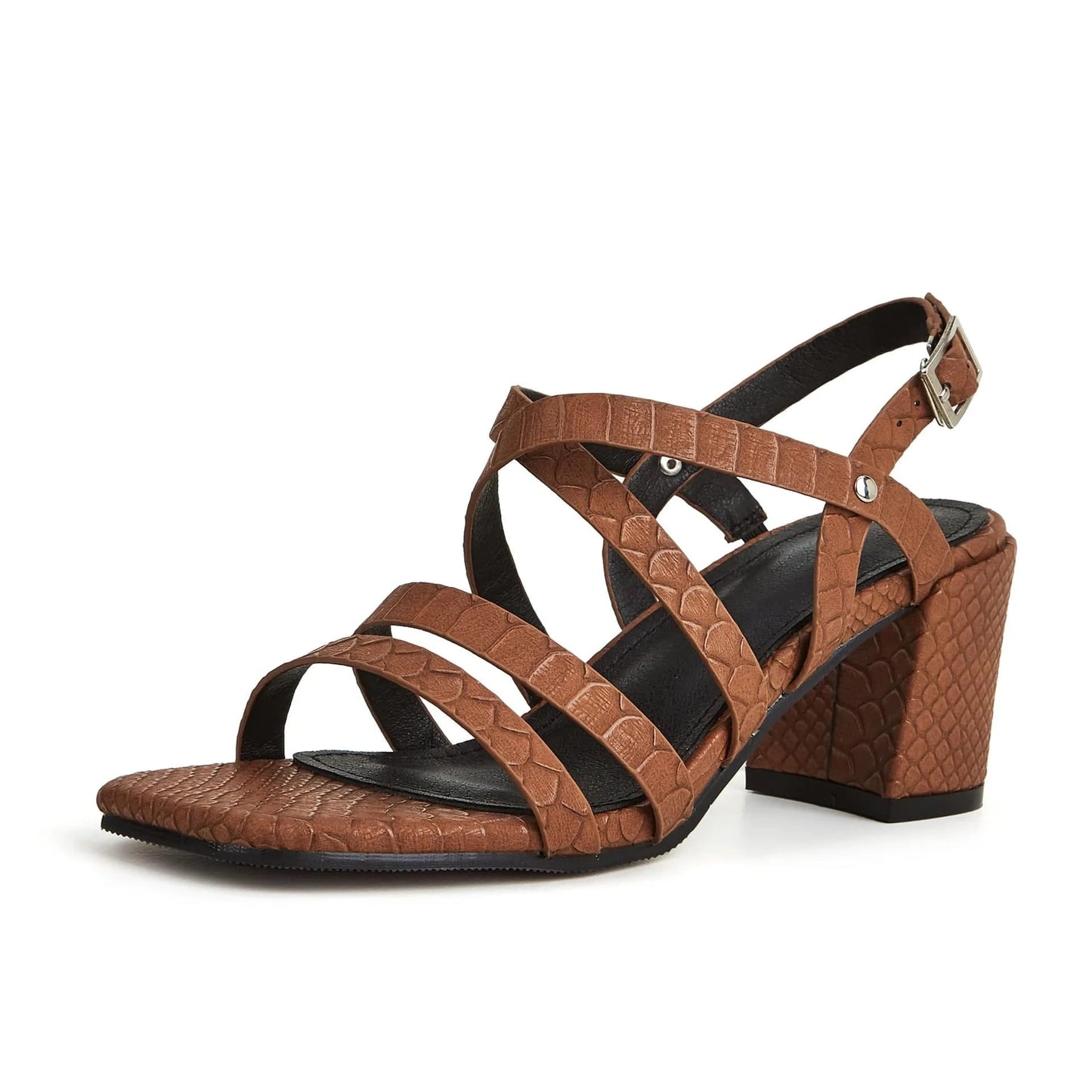 38 / Brown` Women Summer Casual Block Heels Strappy Sandals Ladies Vintage Gladiator Peep Toe Ankle Strap Serpentine Sandals