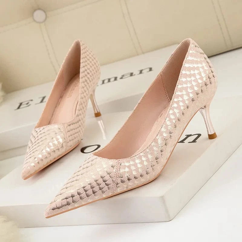38 / Pink Fashion Pointed-toe Shallow Women Sandals Sexy Nightclub Ladies Dress Shoes Summer Autumn High Heels Stilettos Female