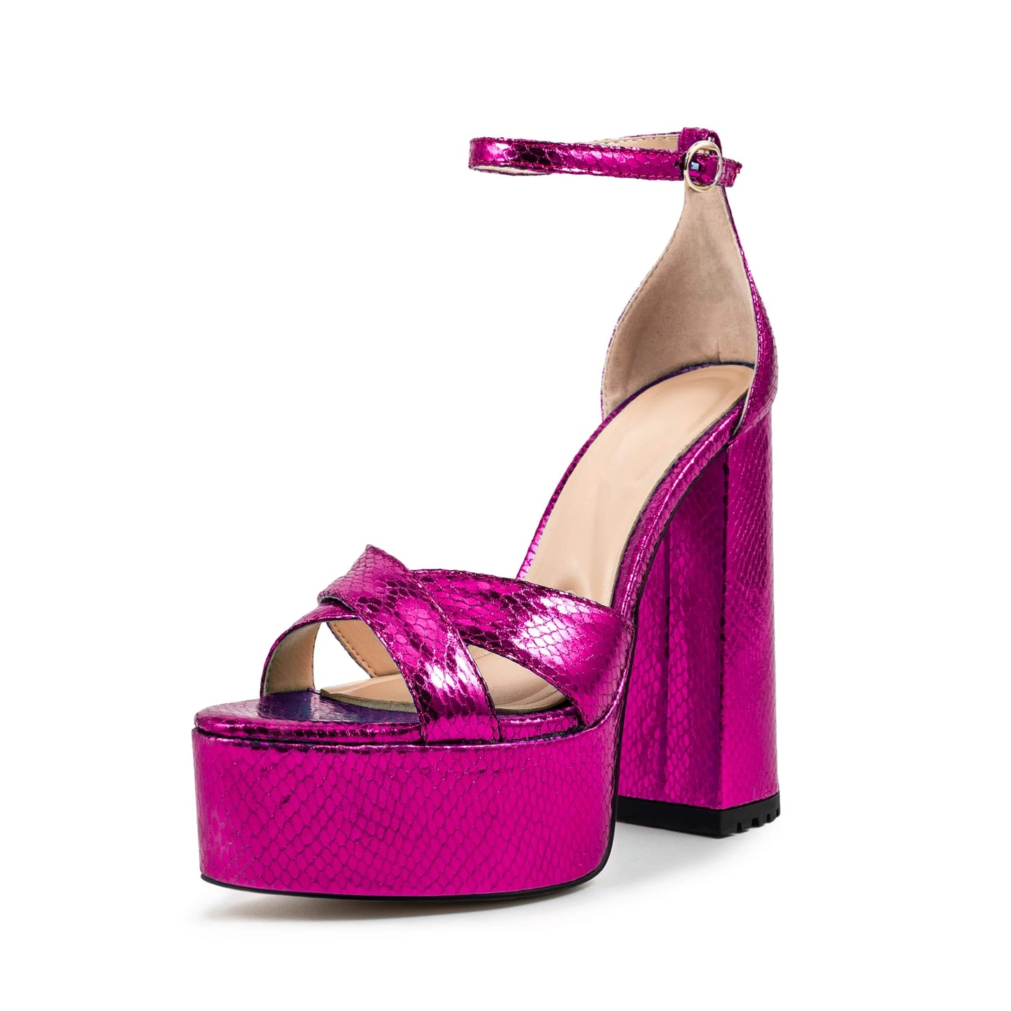 38 / Pink Ubililia Women Sandals Peep Toe Heels Party Shoes Female Large Size 14CM high Heels Fashion Summer Shoes platform heels sandals