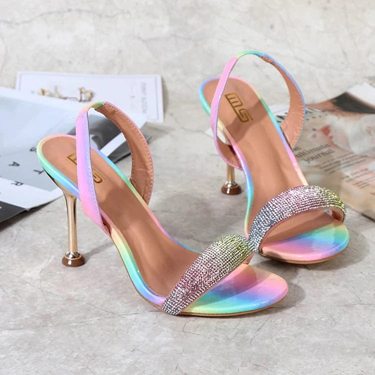 38 / Pink Wholesale High Heel Open Toe Summer Girls Dress Shoes Women Pumps Other Heeled Ladies Slippers Shoes Sandals For Women 2022