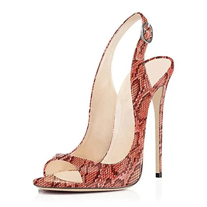 38 / Red Sandales Femme Talon Haut Fashion Trendy Ladies Dress Heels Shoes Women Sexy Peep Toe Slingback Pumps Stiletto Heeled Sandals