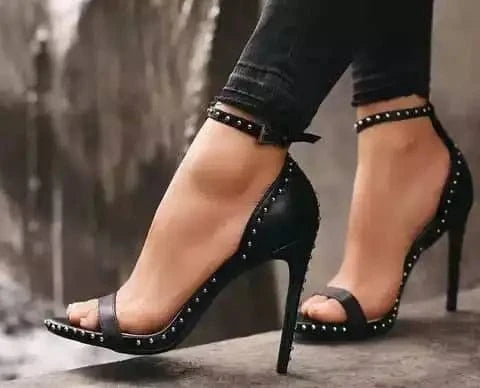 39 / 1 35-42 size European and American stiletto shoes women's rivet super high heels for female