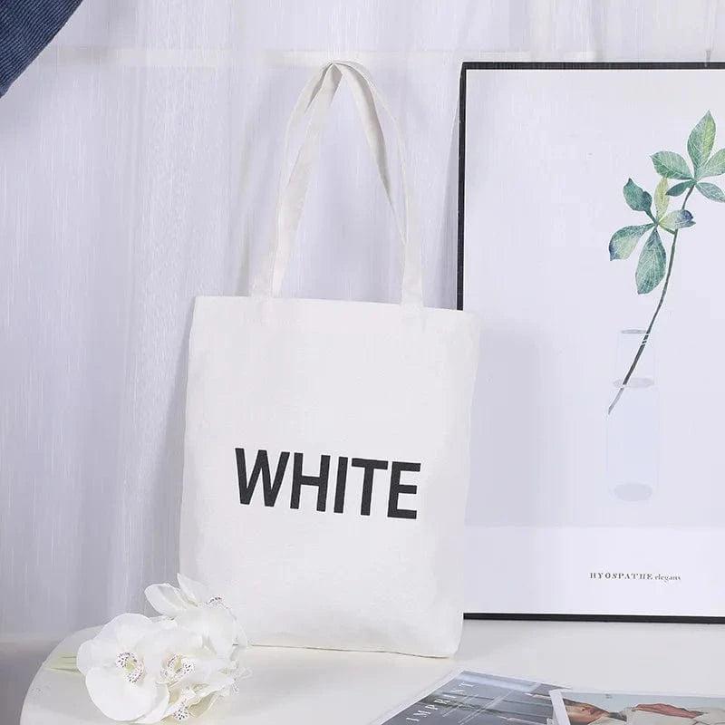 39*34*1cm / White Custom Large Capacity Canvas Working Tote Bags Solid Color Shoulder Bag Black White Yellow Pink Women's Handbags For Shopping