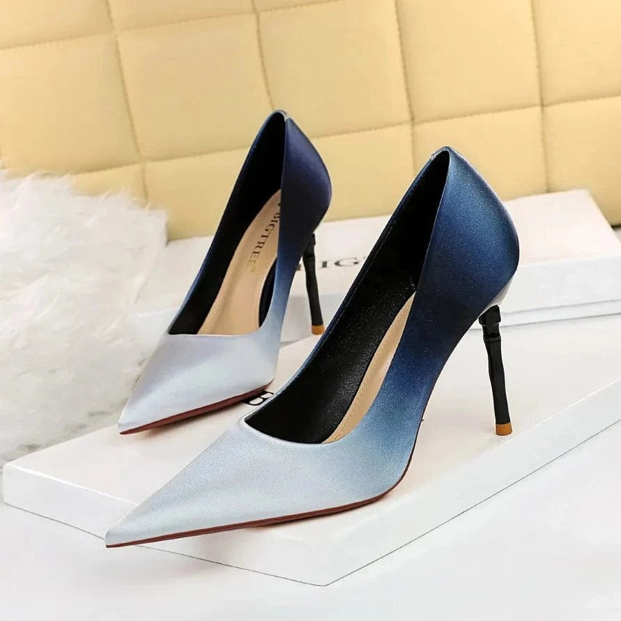 39 / Black BigTree Rainbow single shoes High Heel Sandals  Red Black Office Fashion Shoes