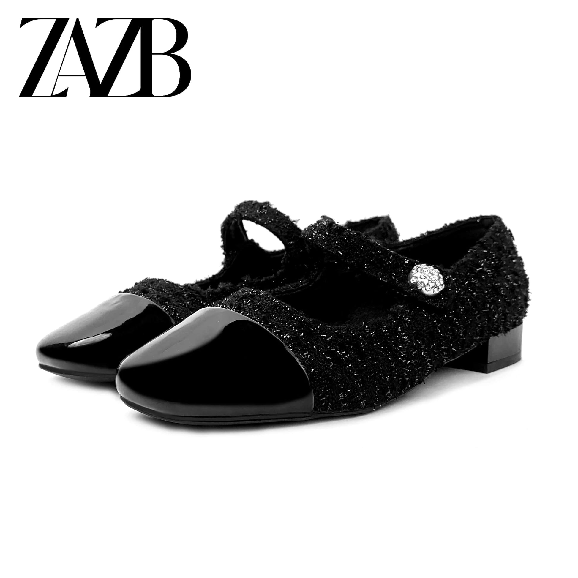 39 / Black Customized fine button designer women's shoes sandals women's luxury women's fashionable exquisite flat shoes