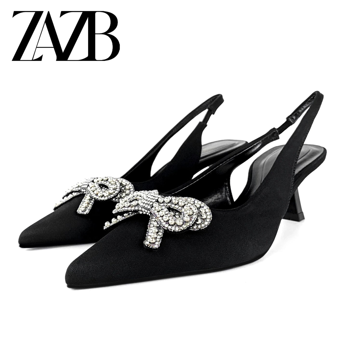 39 / Black ZAZB New wedding bridal Women's high heel sandals dress Shining dancing party pumps banquet office rhinestone of ladies sho