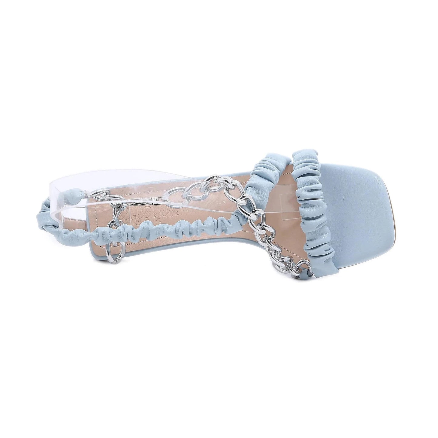 39 / Blue Trendy Chain Cheap Square Toe Heel women's high heel shoes classic high heel sneakers for women