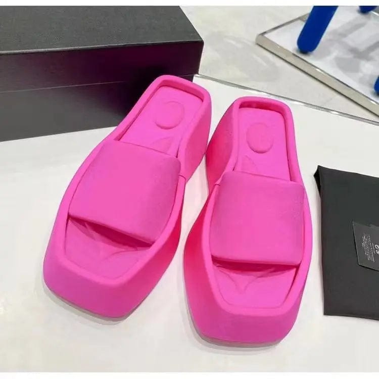 39 / color5 New High Quality High Wedge Heel Thick Sole Summer Women'S Square Sandals Slippers