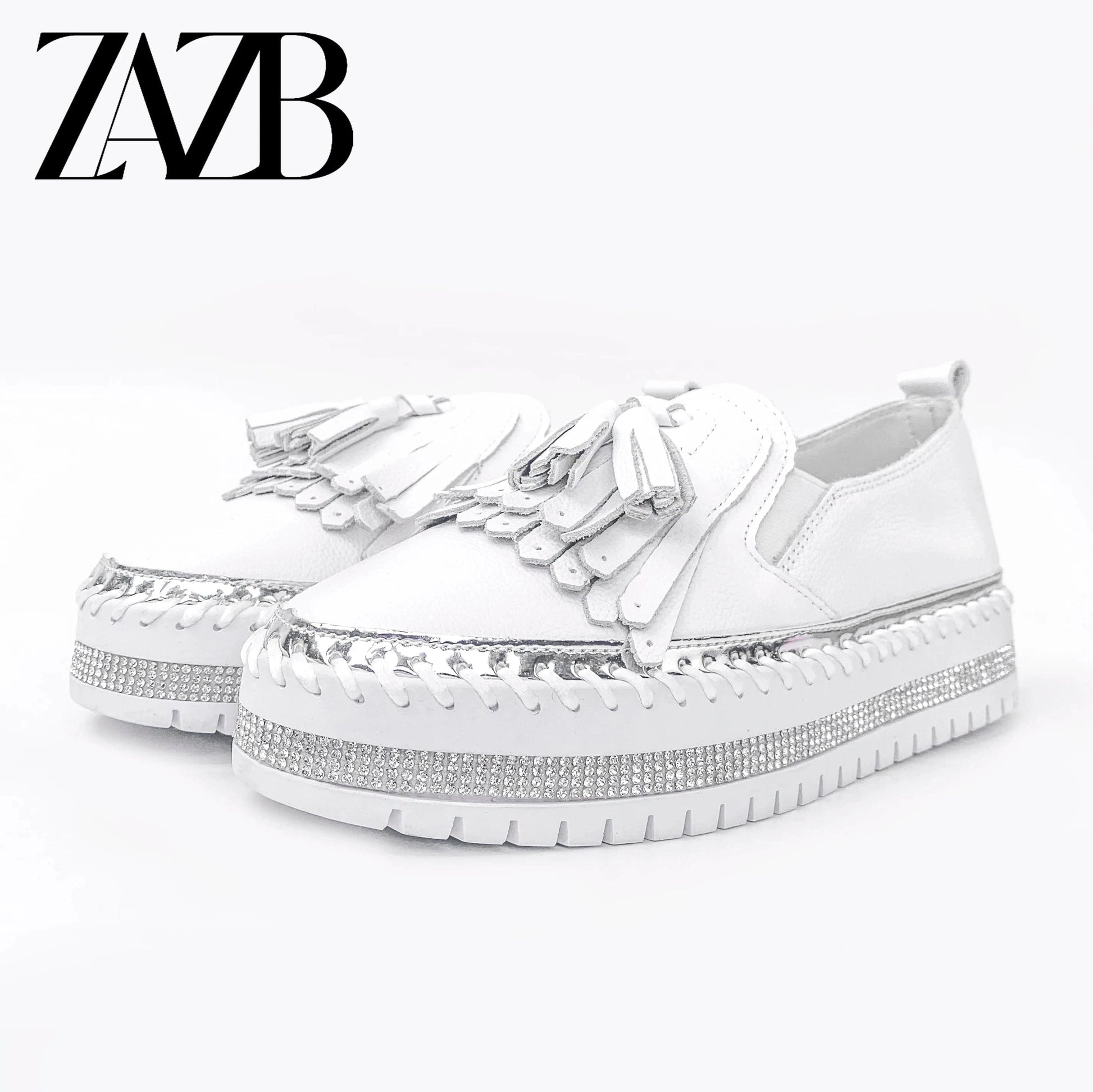 39 / White Shoes for women new styles office weave casual Step on the heel loafers tassels simple Half drag women's flats mules