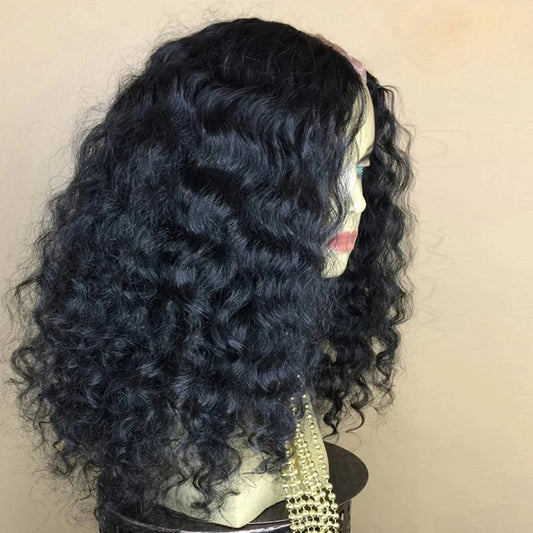 3C 4A Custom Thin U Part Curly Human Hair Wigs For Women 250% High Density Glueless Burmese Deep Curly U Part Hair Wig