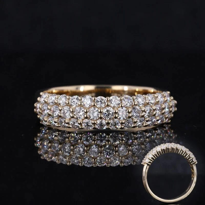 4.5 / Yellow Starsgem 14k gold ring round brilliant cut luxury wedding ring lab grown diamond jewelry