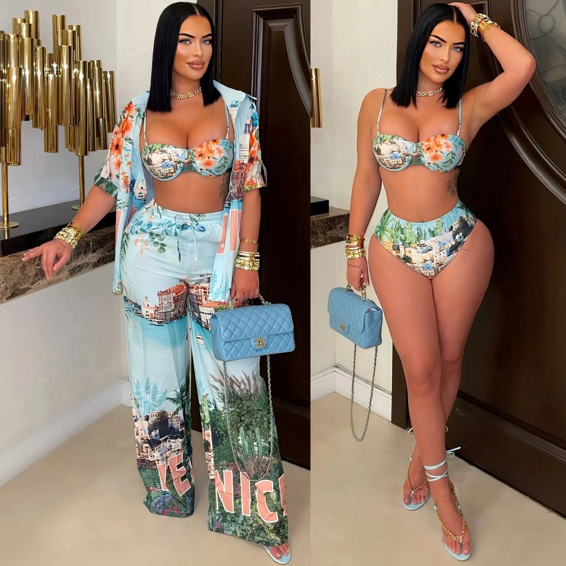 4 Piece Set Africa Clothes African Dashiki New Dashiki Fashion Suit Top And Pants Suits Trousers Ropa Dama Party For Lady