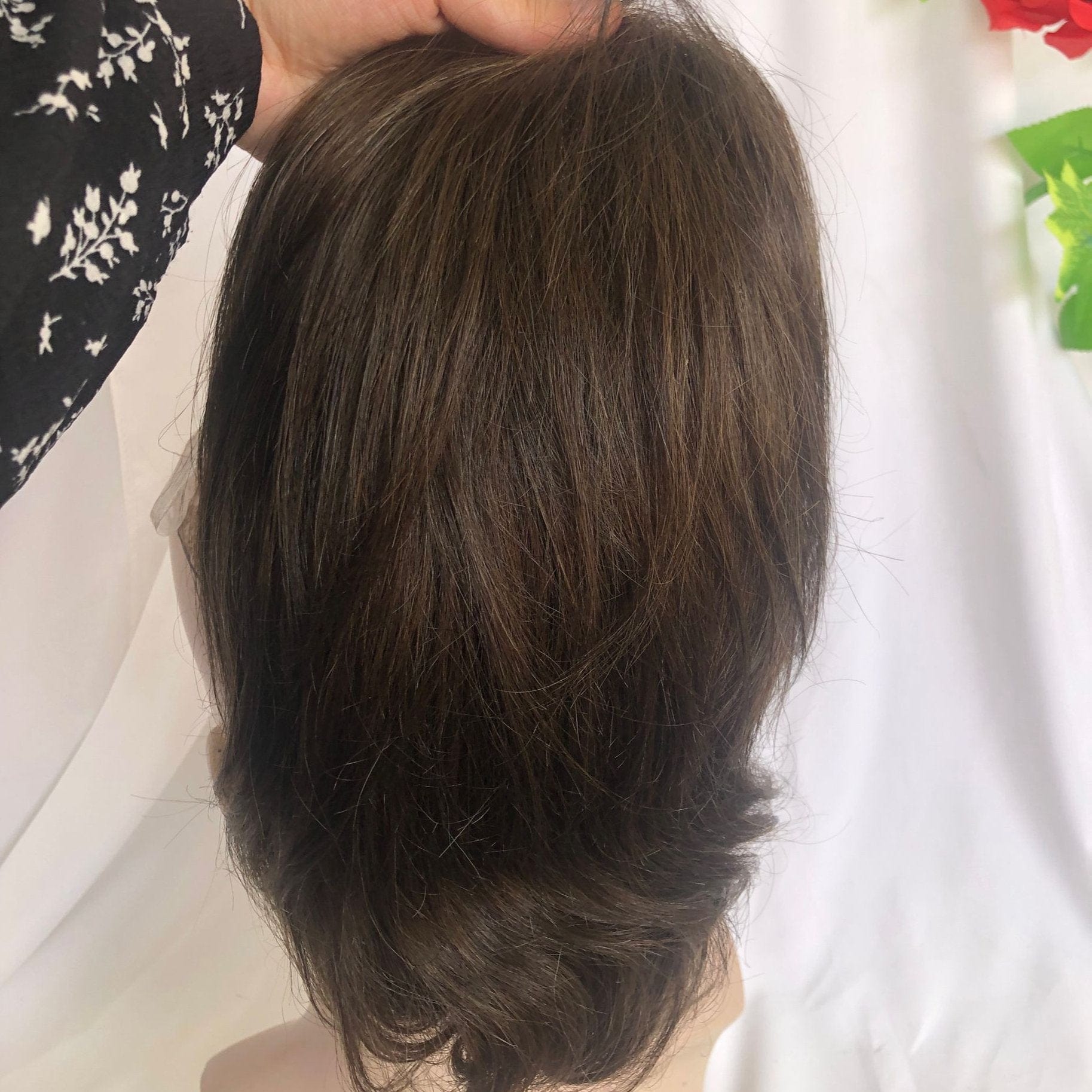 #4 Toupee Lace with PU Brazilian Hair Mens Toupee Brown Color 100% Human Hair Man Toupee Hair System