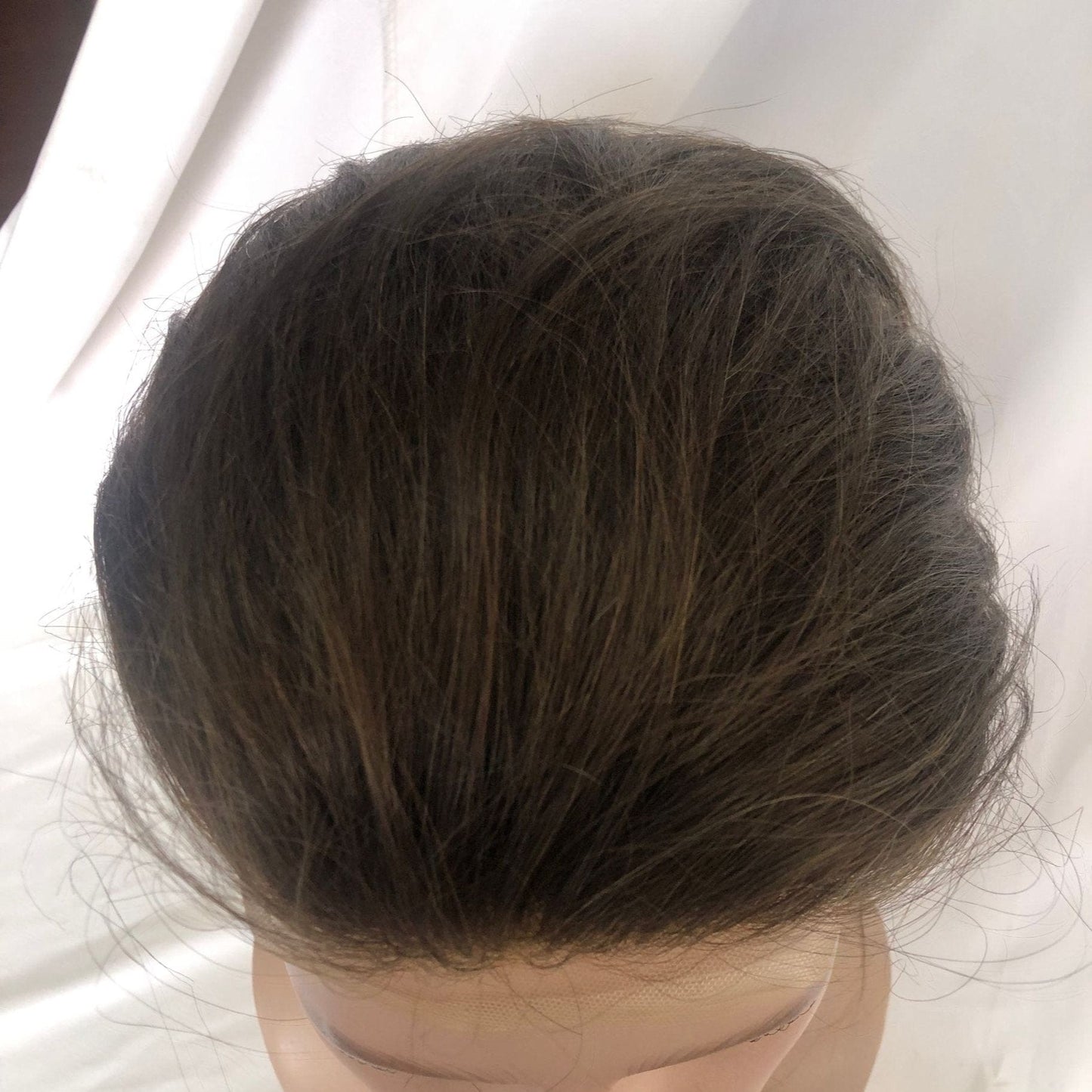 #4 Toupee Lace with PU Brazilian Hair Mens Toupee Brown Color 100% Human Hair Man Toupee Hair System