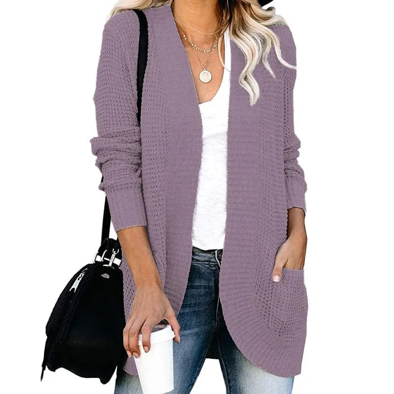 4 XL / 4 Women Casual Knitted Long Cardigan For Womens Autumn 2024 Female Long Sleeve Knit Cardigans Woman Sweater