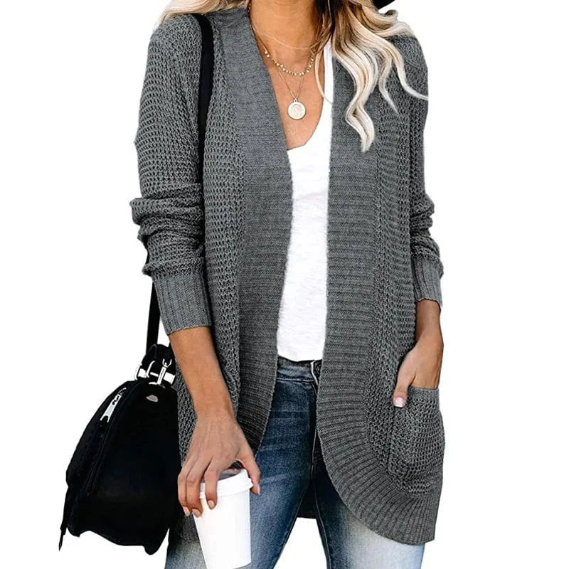 4 XL / 6 Women Casual Knitted Long Cardigan For Womens Autumn 2024 Female Long Sleeve Knit Cardigans Woman Sweater