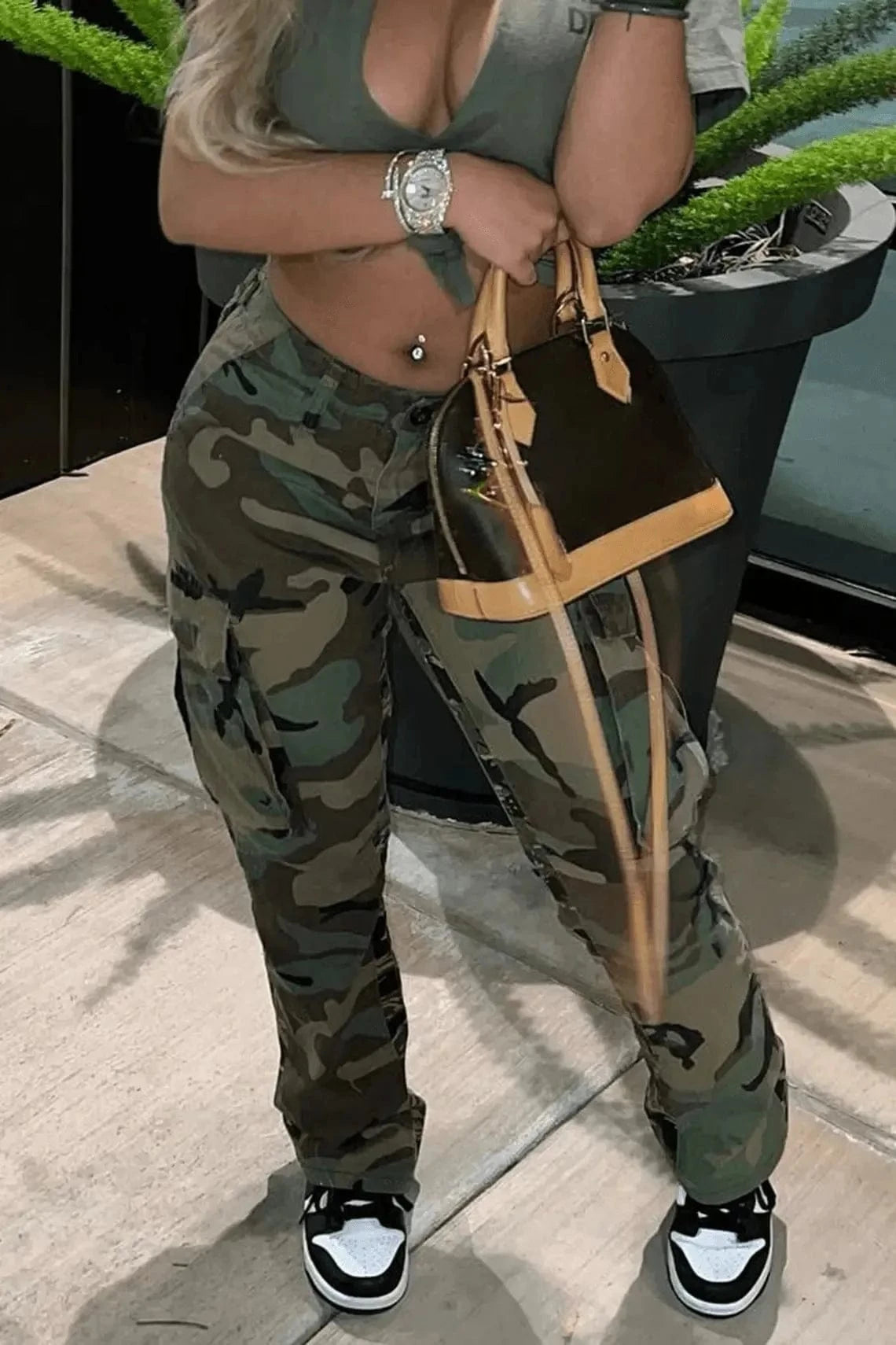 4 XL / Camo 1 TB5550 Wholesale boutique clothing streetwear fall 2024 women clothes oversize trouser casual camo pants plus size women's pants