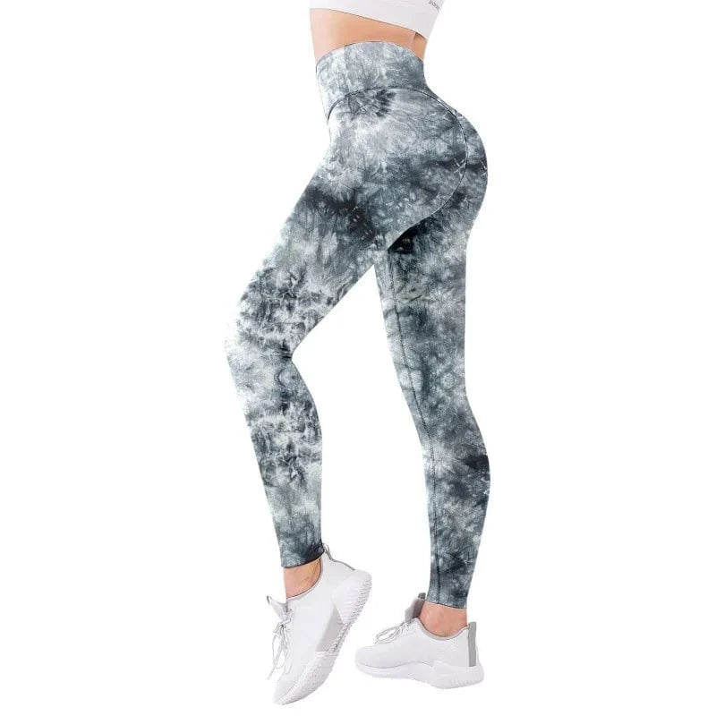 4 XL / Colorful5 Women Gradient Seamless Full Yoga Pants 2024 Female Tie Dye Peach Tights Sports Leggings High Waist Belly Running Fitness Pants