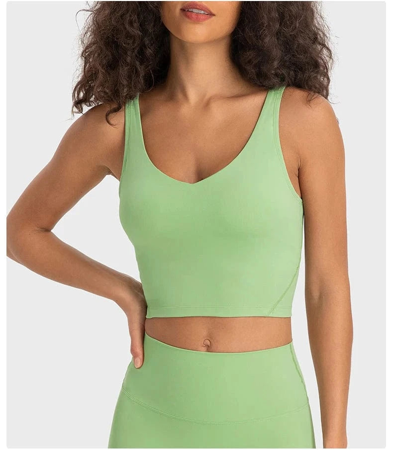 4/XS / Barley color 2024 Lemon Beautiful Back Fitness Female High Strength Shockproof Align Women Yoga Bra Top Running Sports Vest For Workout