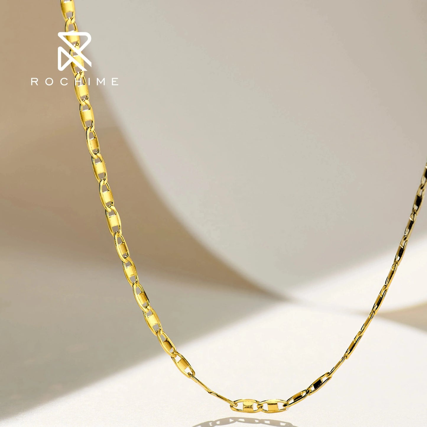 40+5cm / Yellow gold Rochime minimalist ins style fashion Pig Nose  chian choker necklace 925 sterling silver personalized  jewelry