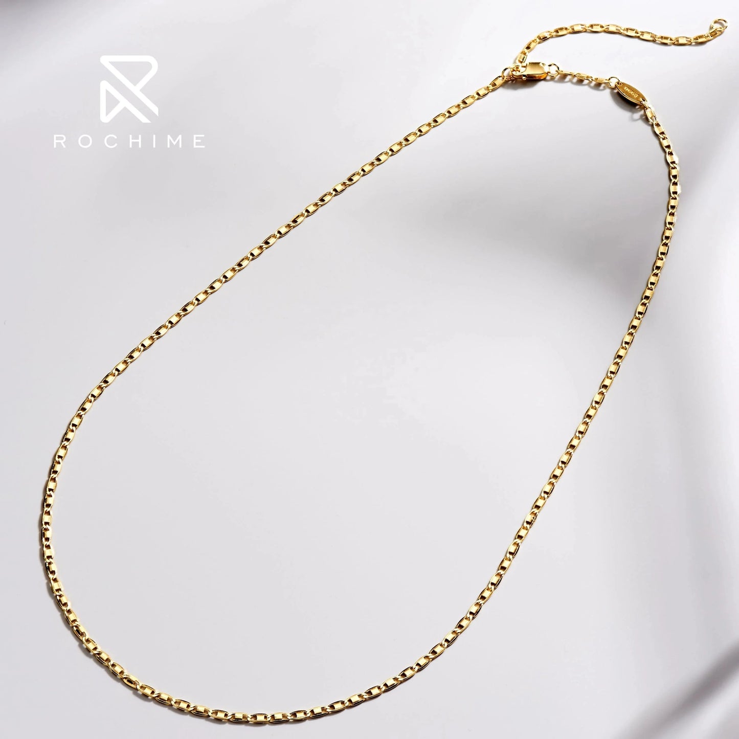 40+5cm / Yellow gold Rochime minimalist ins style fashion Pig Nose  chian choker necklace 925 sterling silver personalized  jewelry