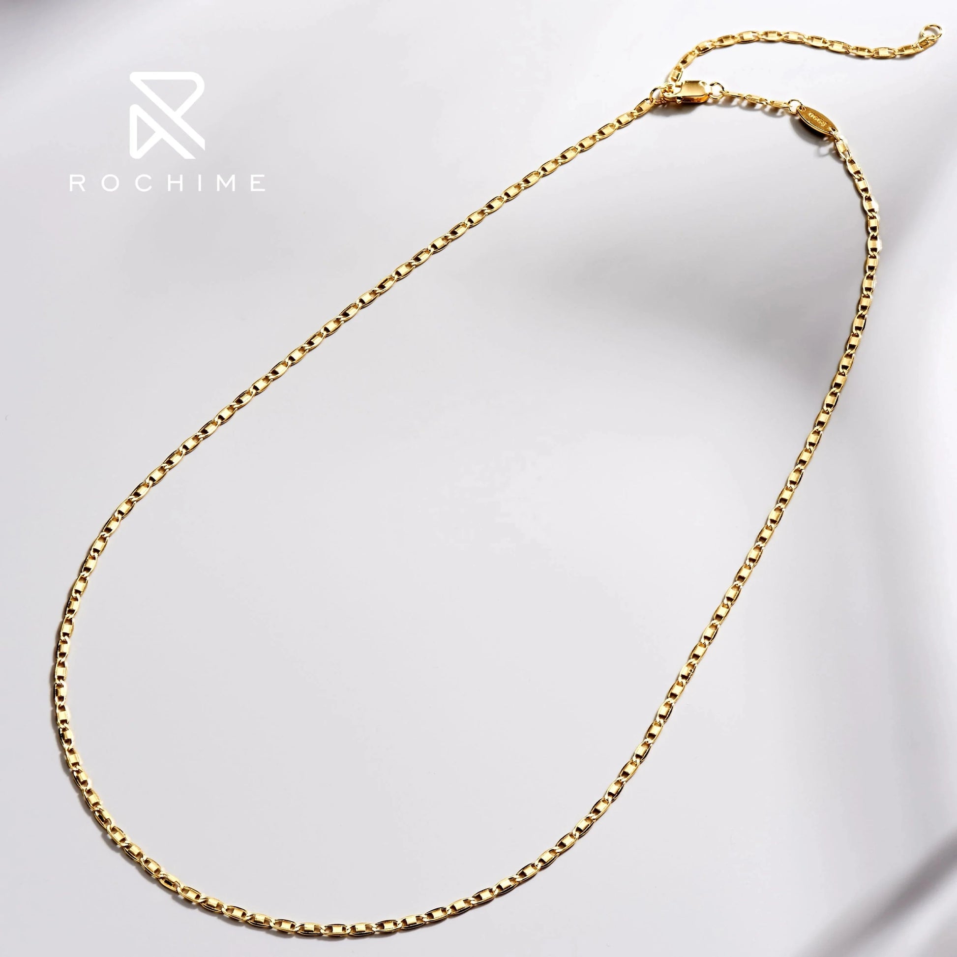 40+5cm / Yellow gold Rochime minimalist ins style fashion Pig Nose  chian choker necklace 925 sterling silver personalized  jewelry