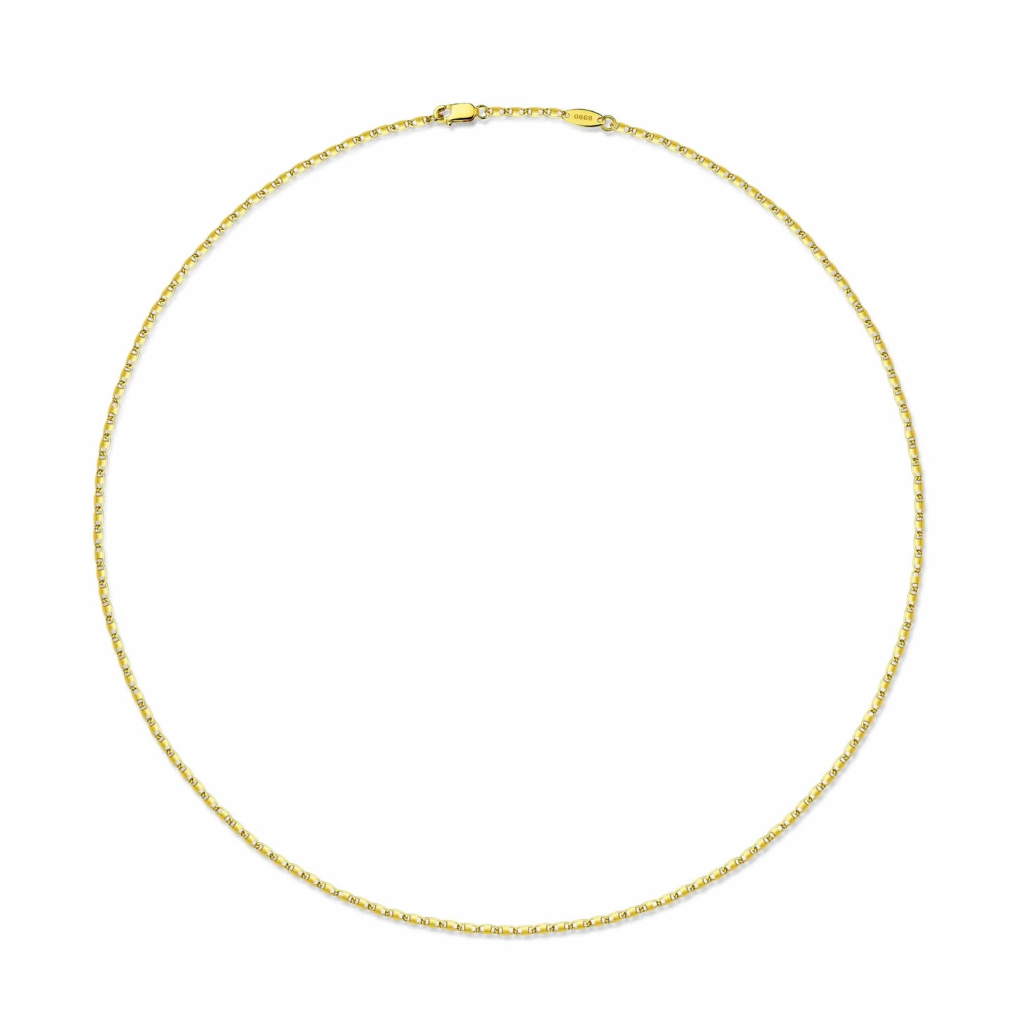 40+5cm / Yellow gold Rochime minimalist ins style fashion Pig Nose  chian choker necklace 925 sterling silver personalized  jewelry