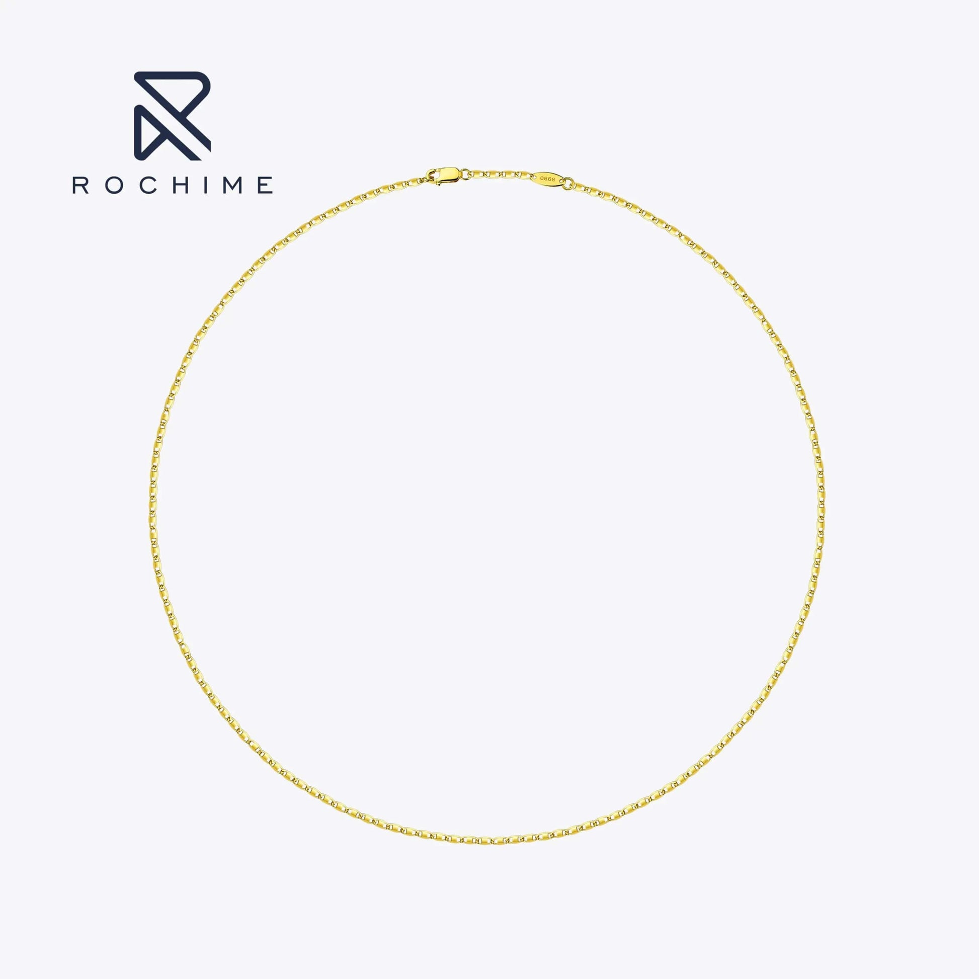 40+5cm / Yellow gold Rochime minimalist ins style fashion Pig Nose  chian choker necklace 925 sterling silver personalized  jewelry