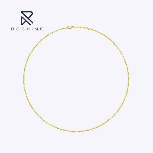 40+5cm / Yellow gold Rochime minimalist ins style fashion Pig Nose  chian choker necklace 925 sterling silver personalized  jewelry