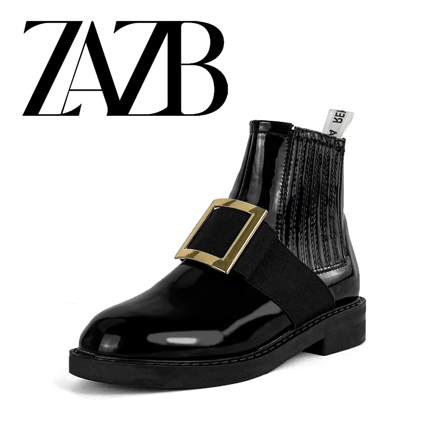 40 / Black Autumn New Metal Button Women's Shoes Apricot Thick Sole High Waist Elastic Bare Boots Short Boots