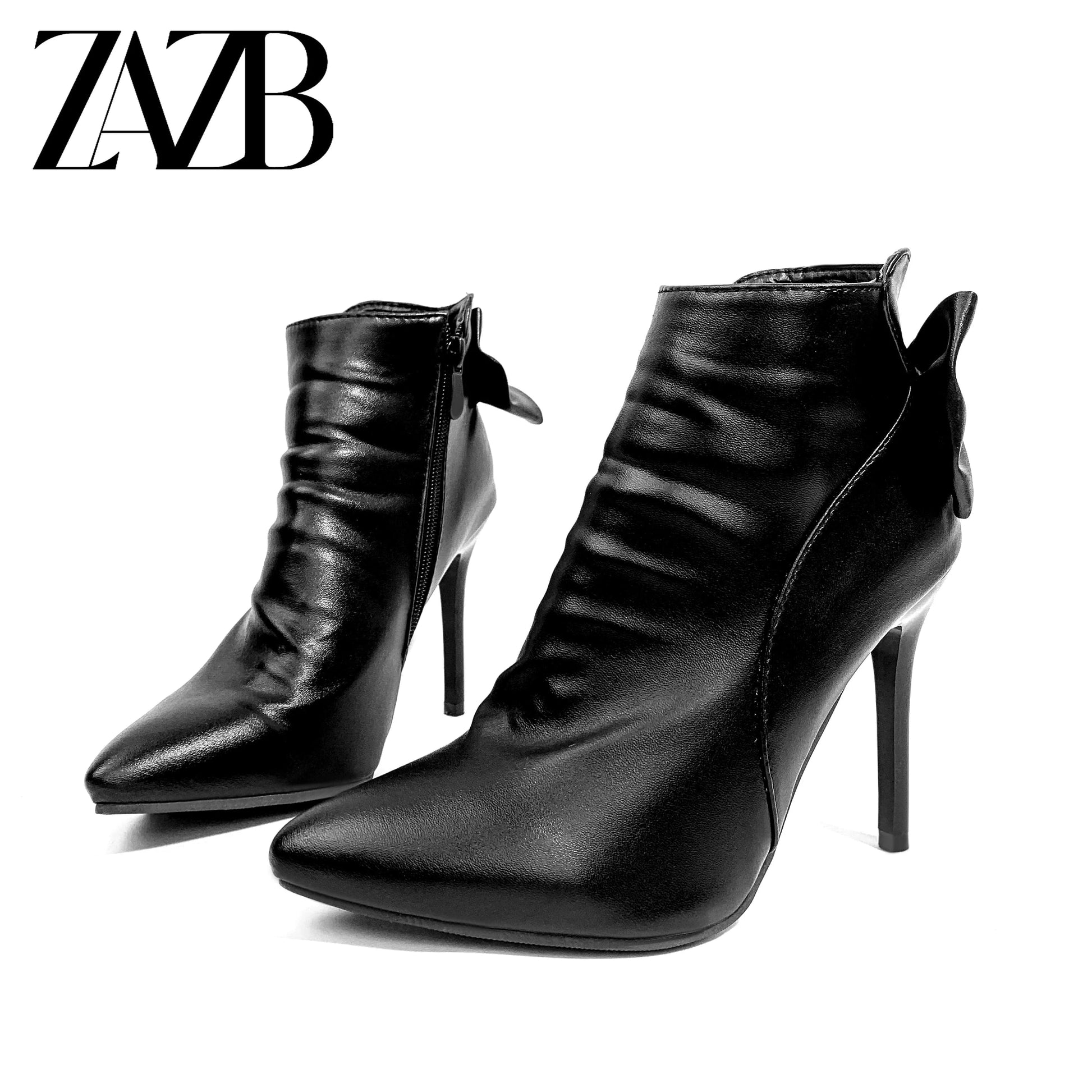 40 / Black Customized Women's Fashion Bowknot Zipper Designer Coarse Heel Boots Women's Simple Fashion Luxury Boots