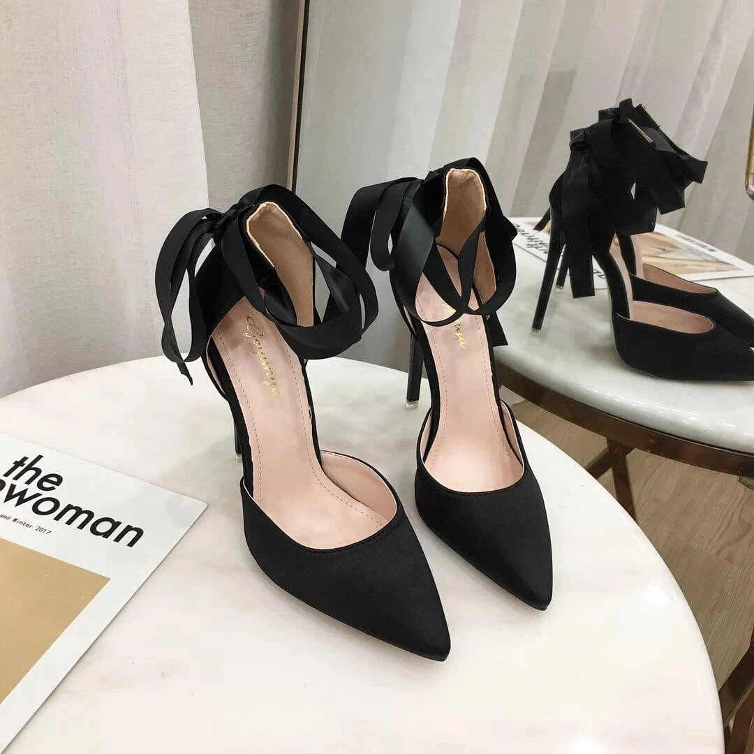 40 / Black New Design Custom womens sexy Shoes sandal Bandage Shoes high heels stiletto