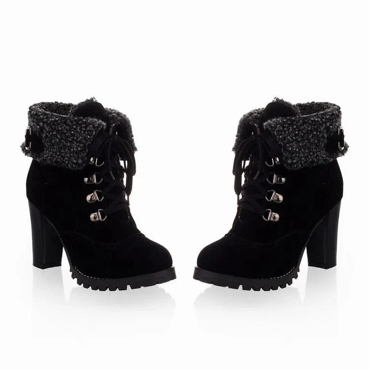 40 / black sh10332a 2024 Autumn shoes women ankle boots big size high heel rubber boots