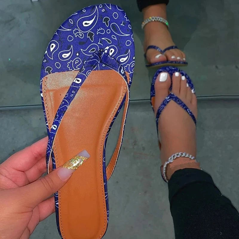 40 / Blue-s8050 Stylish mules shoes women flat sandalias de verano women footwear slipper ladies shoe and sandal
