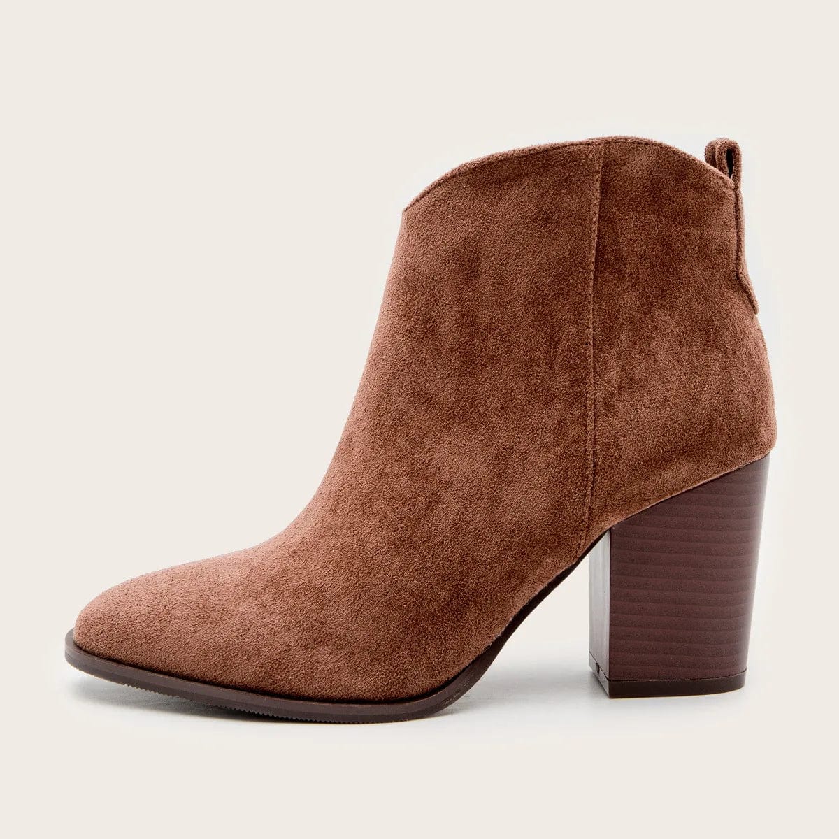 40 / brown sh10560a 2023 Autumn Suede Ankle Boots Women High Heel Side zipper High top Block Heel Short Western Cowboy Booties Shoes