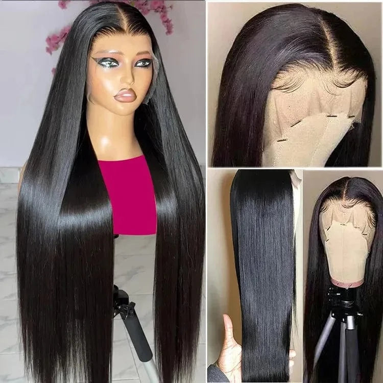 40 Inch Wholesale 13x6 Full HD Lace Front Wig Glueless Virgin Indian Hair Long Straight Wig Cuticle Aligned Raw Human Hair Wigs