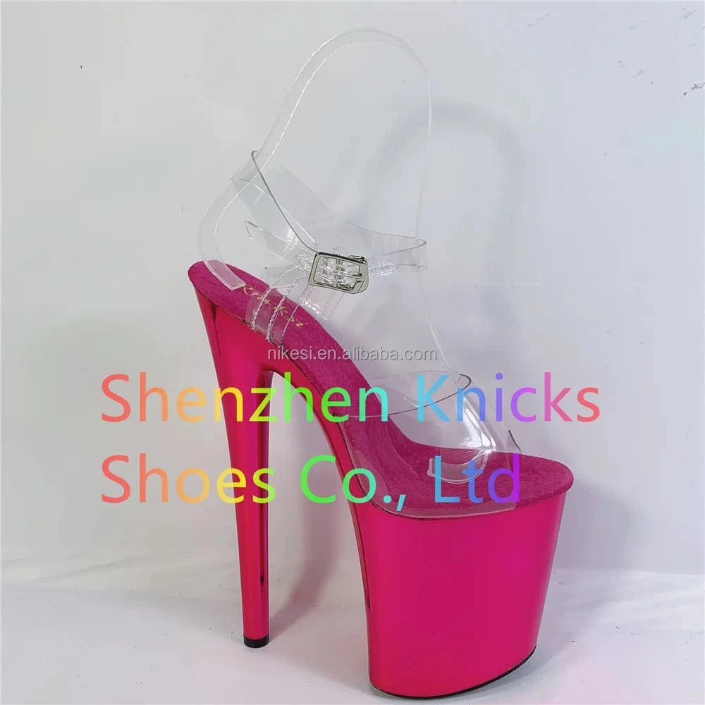 40 / Plum 8inch-20CM sexy super high-heeled shoes sandals thin heel show banquet shoes buckle waterproof platform sandals