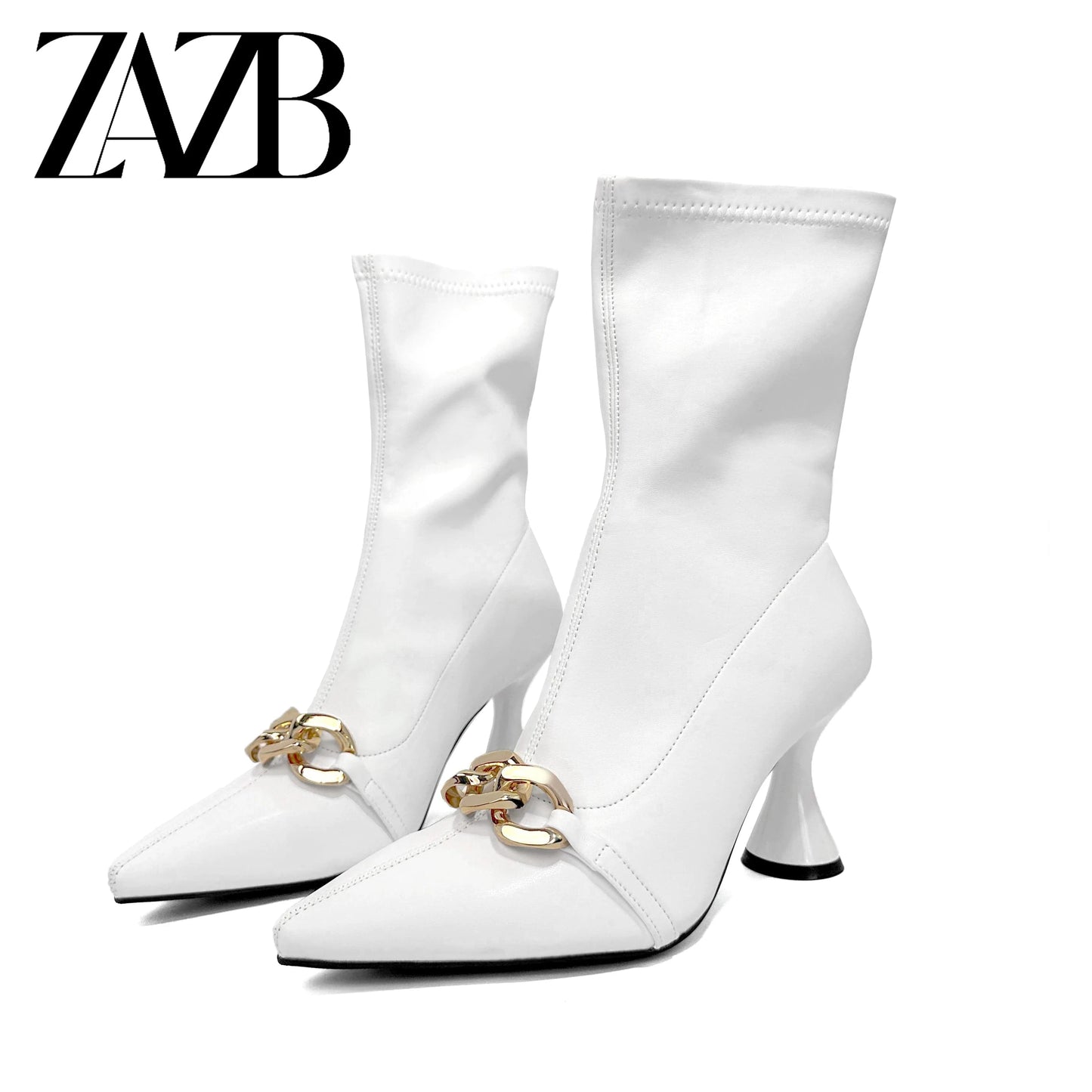 40 / White Custom women solid color Shoelace metal buckle designer shoes high heels  leather boots  women genuine leather leathers luxury