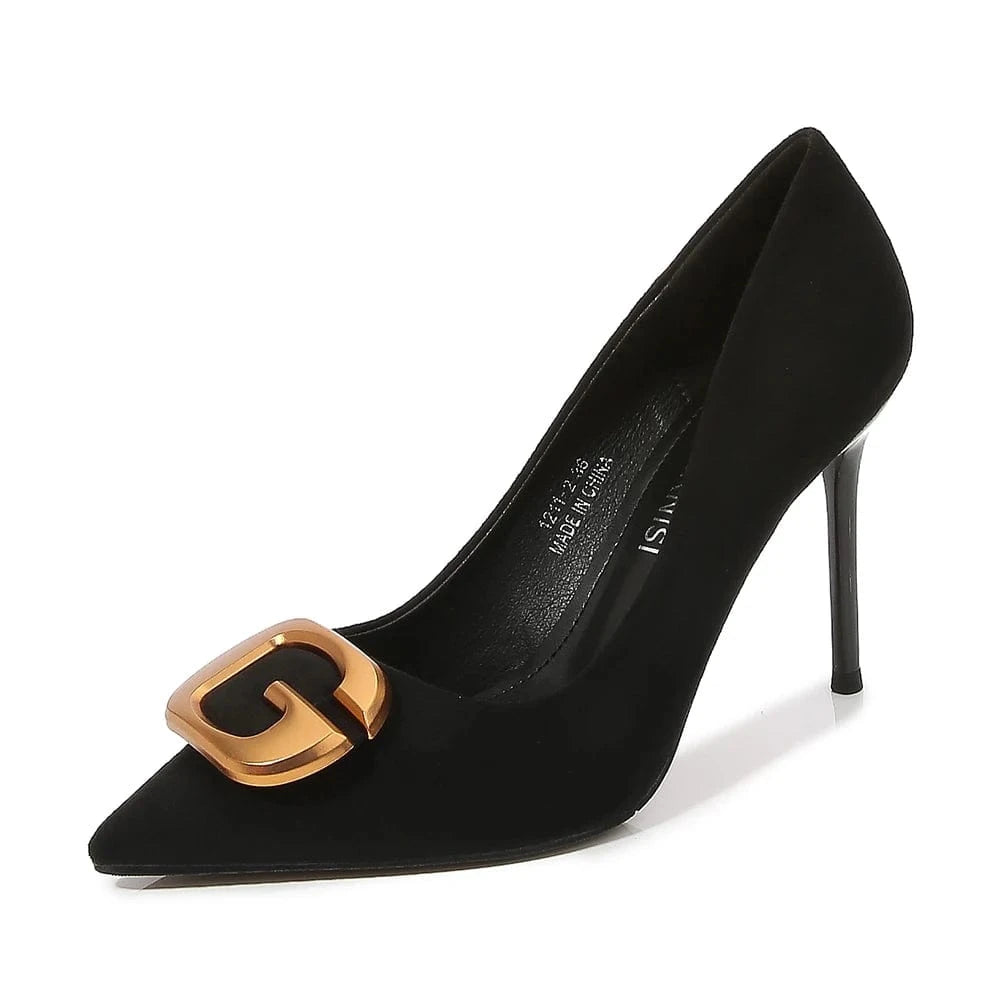 41 / Black New fashion 9 cm stilettos ladies big size pumps high quality elegant women office shoes high heels